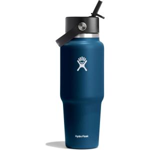 imageHydro Flask 40 OZ Wide Flex Straw Travel Bottle ReefIndigo Blue