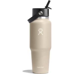imageHydro Flask 40 OZ Wide Flex Straw Travel Bottle ReefOat Tan