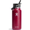 imageHydro Flask 32 Oz Wide Flex Straw Cap Bottle  Insulated Stainless Steel  Wide Straw Lid Non Spill Leakproof in Jelly PinkBerry
