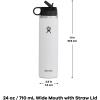 imageHydro Flask 32 Oz Wide Flex Straw Cap Bottle  Insulated Stainless Steel  Wide Straw Lid Non Spill Leakproof in Jelly PinkBlack