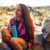 imageHydro Flask 32 Oz Wide Flex Straw Cap Bottle  Insulated Stainless Steel  Wide Straw Lid Non Spill Leakproof in Jelly PinkBlack