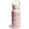 imageHydro Flask 32 Oz Wide Flex Straw Cap Bottle  Insulated Stainless Steel  Wide Straw Lid Non Spill Leakproof in Jelly PinkCheckered Ecru