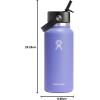 imageHydro Flask 32 Oz Wide Flex Straw Cap Bottle  Insulated Stainless Steel  Wide Straw Lid Non Spill Leakproof in Jelly PinkLupine
