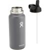 imageHydro Flask 32 Oz Wide Flex Straw Cap Bottle  Insulated Stainless Steel  Wide Straw Lid Non Spill Leakproof in Jelly PinkStone