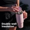 imageHydro Flask 40 Oz Travel Tumbler with Handle Lid and Straw  Insulated Stainless Steel in Jelly PinkBirch