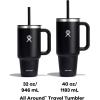 imageHydro Flask 40 Oz Travel Tumbler with Handle Lid and Straw  Insulated Stainless Steel in Jelly PinkBlack