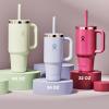 imageHydro Flask 40 Oz Travel Tumbler with Handle Lid and Straw  Insulated Stainless Steel in Jelly PinkTonal Trillium