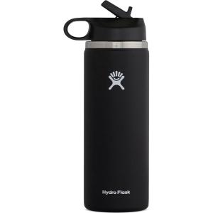 imageHydro Flask 32 Oz Wide Flex Straw Cap Bottle  Insulated Stainless Steel  Wide Straw Lid Non Spill Leakproof in Jelly PinkBlack