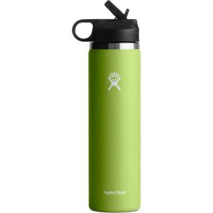 imageHydro Flask 32 Oz Wide Flex Straw Cap Bottle  Insulated Stainless Steel  Wide Straw Lid Non Spill Leakproof in Jelly PinkSeagrass