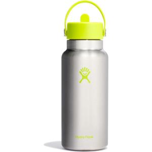 imageHydro Flask 32 Oz Wide Flex Straw Cap Bottle  Insulated Stainless Steel  Wide Straw Lid Non Spill Leakproof in Jelly PinkStainless Steel Lime