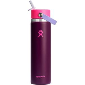 imageHydro Flask 32 Oz Wide Flex Straw Cap Bottle  Insulated Stainless Steel  Wide Straw Lid Non Spill Leakproof in Jelly PinkSugarplum