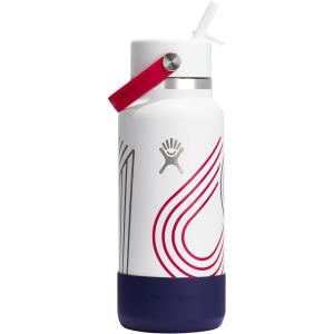 imageHydro Flask 32 Oz Wide Flex Straw Cap Bottle  Insulated Stainless Steel  Wide Straw Lid Non Spill Leakproof in Jelly PinkUSA