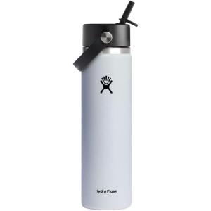 imageHydro Flask 32 Oz Wide Flex Straw Cap Bottle  Insulated Stainless Steel  Wide Straw Lid Non Spill Leakproof in Jelly PinkWhite