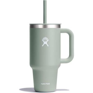 imageHydro Flask 40 Oz Travel Tumbler with Handle Lid and Straw  Insulated Stainless Steel in Jelly PinkAgave