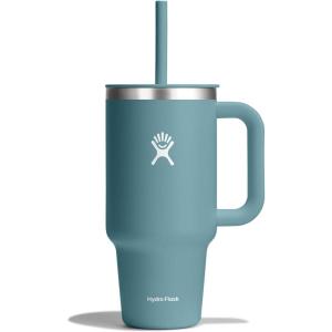 imageHydro Flask 40 Oz Travel Tumbler with Handle Lid and Straw  Insulated Stainless Steel in Jelly PinkBaltic
