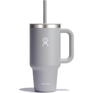 imageHydro Flask 40 Oz Travel Tumbler with Handle Lid and Straw  Insulated Stainless Steel in Jelly PinkBirch