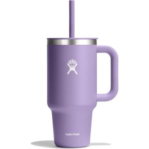 imageHydro Flask 40 Oz Travel Tumbler with Handle Lid and Straw  Insulated Stainless Steel in Jelly PinkMoonshadow