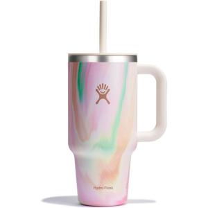 imageHydro Flask 40 Oz Travel Tumbler with Handle Lid and Straw  Insulated Stainless Steel in Jelly PinkSugar Crush