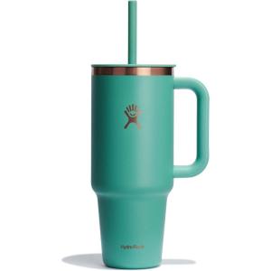 imageHydro Flask 40 Oz Travel Tumbler with Handle Lid and Straw  Insulated Stainless Steel in Jelly PinkThyme Rose Gold