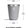 imageHydro Flask Outdoor Kitchen Tumbler  Stainless Steel Dinnerware Reusable Camping Gear Mess Kit Cup  Dishwasher Safe BPAFree NonToxicBirch Gray