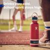 imageHydro Flask Water Bottle  Insulated Stainless Steel  Standard Mouth Flex Straw Lid Non Spill Leakproof and Refillable in 21 Oz Campus Red