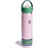 imageHydro Flask Water Bottle  Insulated Stainless Steel  Wide Mouth Flex Straw Lid Non Spill Leakproof and Refillable in 24 Oz Campus Pink