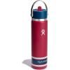 imageHydro Flask Water Bottle  Insulated Stainless Steel  Wide Mouth Flex Straw Lid Non Spill Leakproof and Refillable in 24 Oz Campus Red
