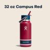 imageHydro Flask Water Bottle  Insulated Stainless Steel  Wide Mouth Flex Straw Lid Non Spill Leakproof and Refillable in 32 Oz Campus Ivory