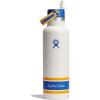 imageHydro Flask Water Bottle  Insulated Stainless Steel  Standard Mouth Flex Straw Lid Non Spill Leakproof and Refillable in 21 Oz Campus Ivory
