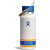 imageHydro Flask Water Bottle  Insulated Stainless Steel  Wide Mouth Flex Straw Lid Non Spill Leakproof and Refillable in 32 Oz Campus Ivory