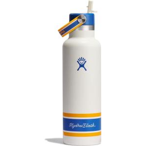 imageHydro Flask Water Bottle  Insulated Stainless Steel  Standard Mouth Flex Straw Lid Non Spill Leakproof and Refillable in 21 Oz Campus Ivory