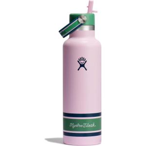 imageHydro Flask Water Bottle  Insulated Stainless Steel  Standard Mouth Flex Straw Lid Non Spill Leakproof and Refillable in 21 Oz Campus Pink