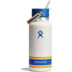 imageHydro Flask Water Bottle  Insulated Stainless Steel  Wide Mouth Flex Straw Lid Non Spill Leakproof and Refillable in 32 Oz Campus Ivory