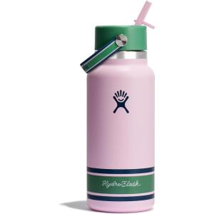imageHydro Flask Water Bottle  Insulated Stainless Steel  Wide Mouth Flex Straw Lid Non Spill Leakproof and Refillable in 32 Oz Campus Pink
