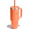 imageHydro Flask 40 Oz Travel Tumbler with Handle Lid and Straw  Insulated Stainless Steel in 32 Oz Nectar Orange