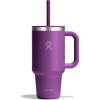 imageHydro Flask 32 Oz Travel Tumbler with Handle Lid and Straw  Insulated Stainless Steel in 32 Oz Beachplum Purple