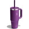 imageHydro Flask 24 Oz Travel Tumbler with Handle Lid and Straw  Insulated Stainless Steel in 24 Oz Beachplum Purple