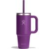 imageHydro Flask 24 Oz Travel Tumbler with Handle Lid and Straw  Insulated Stainless Steel in 24 Oz Beachplum Purple