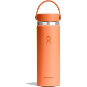 imageHydro Flask Water Bottle  Insulated Stainless Steel  Wide Mouth Flex Lid Non Spill Leakproof and Refillable in 20 Oz Nectar Orange