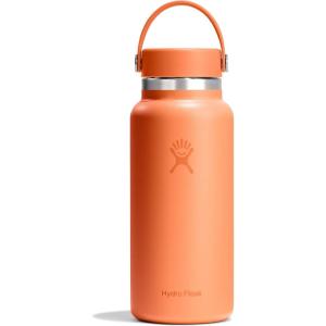 imageHydro Flask Water Bottle  Insulated Stainless Steel  Wide Mouth Flex Lid Non Spill Leakproof in 32 Oz Nectar Orange