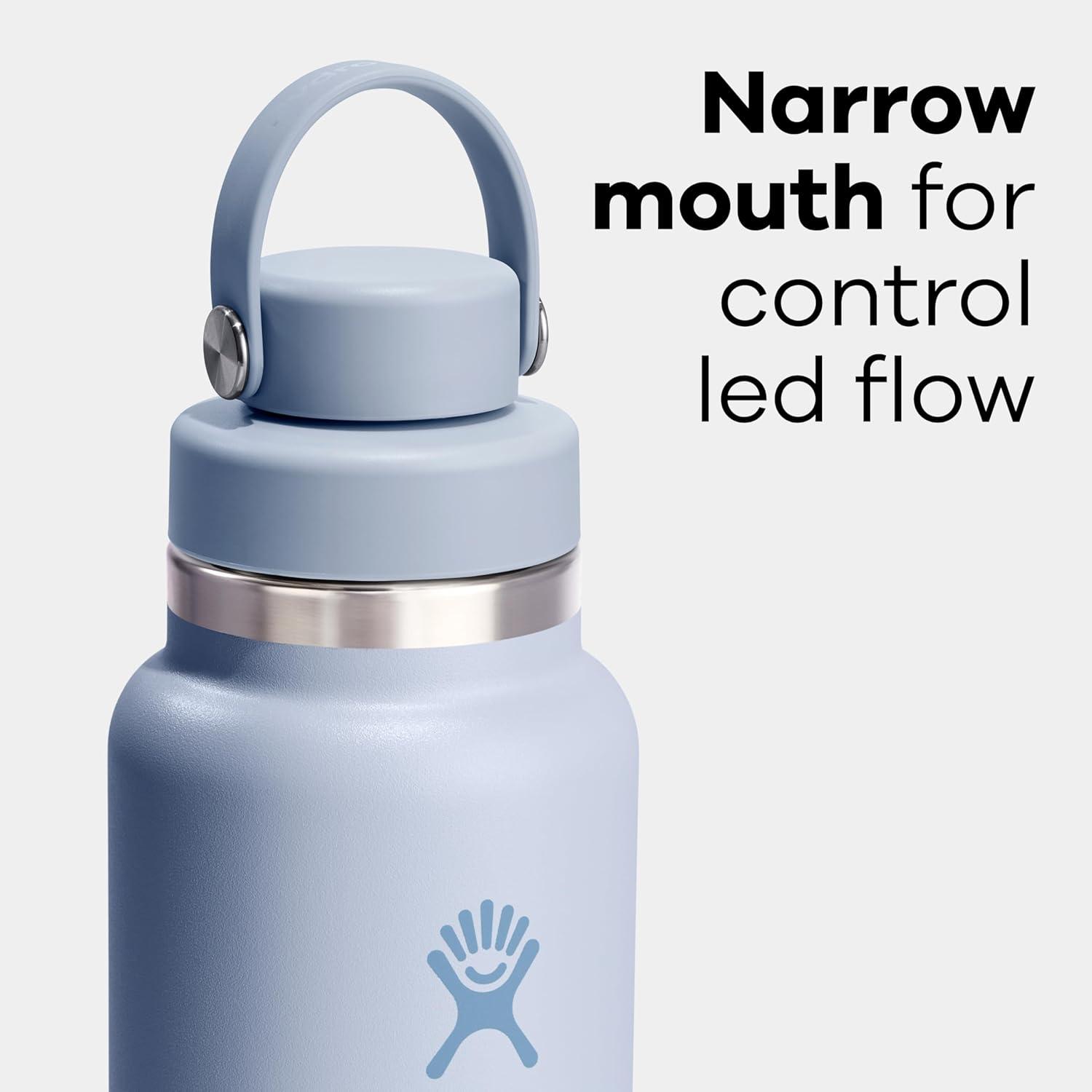 imageHydro Flask Water Bottle  Insulated Stainless Steel  Wide Mouth Flex Chug Lid Non Spill Leakproof in 24 Oz Coconut Cream