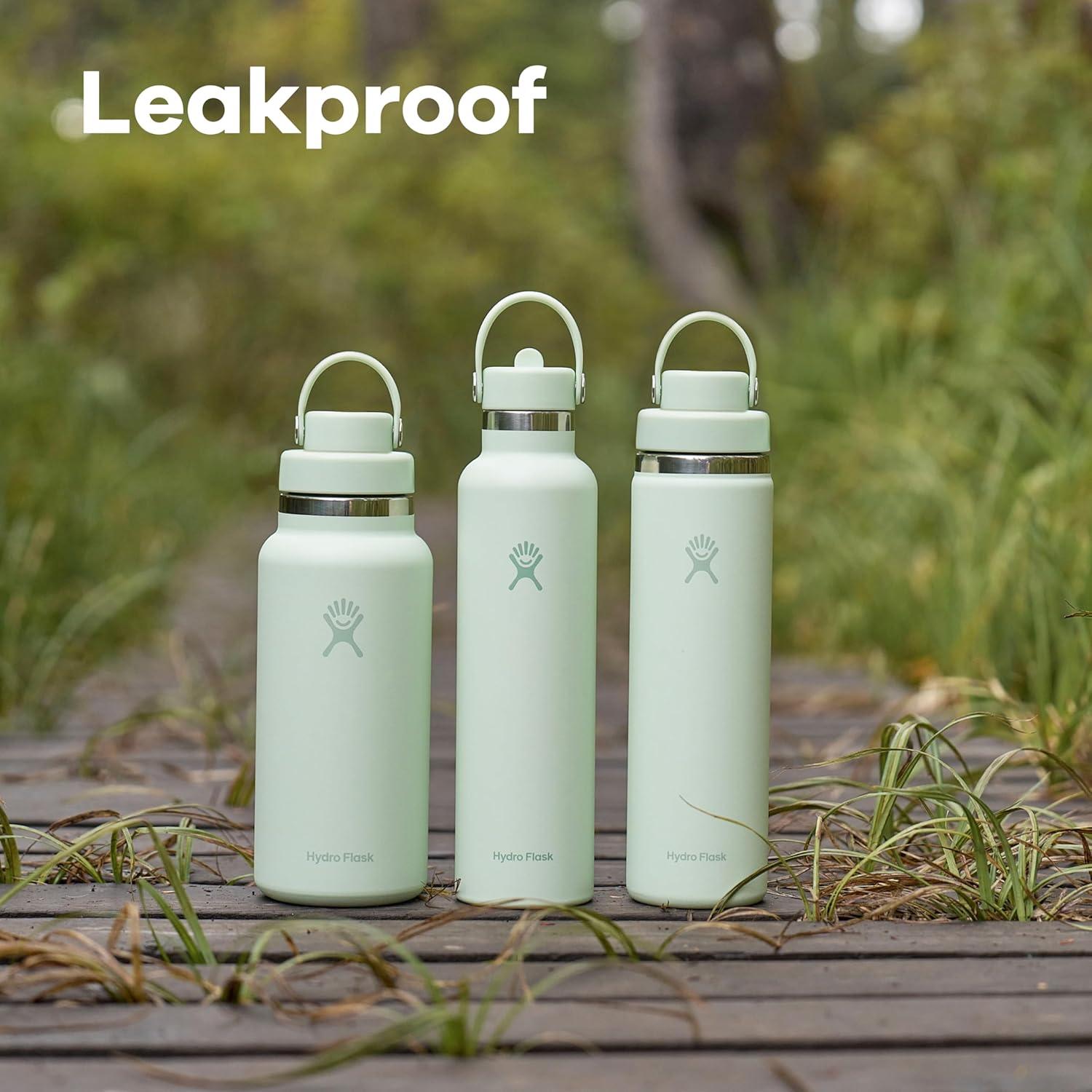 imageHydro Flask Water Bottle  Insulated Stainless Steel  Wide Mouth Flex Chug Lid Non Spill Leakproof in 24 Oz Coconut Cream