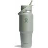 imageHydro Flask Travel Water Bottle  Insulated Stainless Steel  Wide Straw Lid Non Spill Leakproof in 32 Oz Oat TanAgave