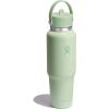 imageHydro Flask Travel Water Bottle  Insulated Stainless Steel  Wide Straw Lid Non Spill Leakproof in 32 Oz Oat TanAloe