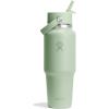 imageHydro Flask Travel Water Bottle  Insulated Stainless Steel  Wide Straw Lid Non Spill Leakproof in 32 Oz Oat TanAloe