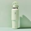 imageHydro Flask Travel Water Bottle  Insulated Stainless Steel  Wide Straw Lid Non Spill Leakproof in 32 Oz Oat TanAloe