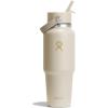 imageHydro Flask Travel Water Bottle  Insulated Stainless Steel  Wide Straw Lid Non Spill Leakproof in 32 Oz Oat TanCoconut