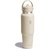 imageHydro Flask Travel Water Bottle  Insulated Stainless Steel  Wide Straw Lid Non Spill Leakproof in 32 Oz Oat TanCoconut