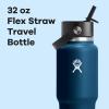 imageHydro Flask Travel Water Bottle  Insulated Stainless Steel  Wide Straw Lid Non Spill Leakproof in 32 Oz Oat TanIndigo