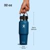 imageHydro Flask Travel Water Bottle  Insulated Stainless Steel  Wide Straw Lid Non Spill Leakproof in 32 Oz Oat TanIndigo
